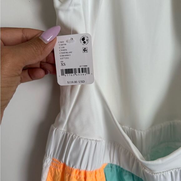 NWT FP Movement by Free People White Jumpsuit with Orange and Green Accents - Picture 3 of 3